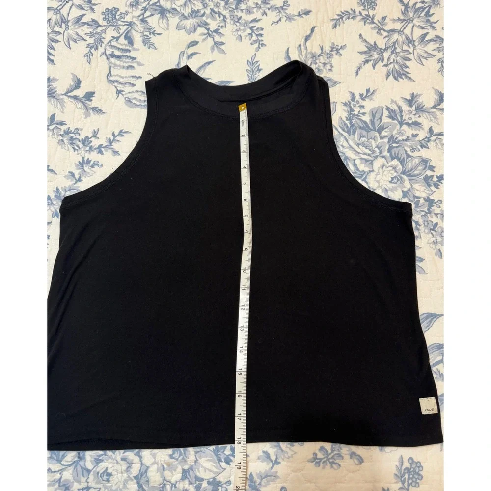 Vuori Womens Black High Neck Performance Tank Top Cropped Activewear Size L